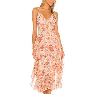Revolve Bardot floral dress